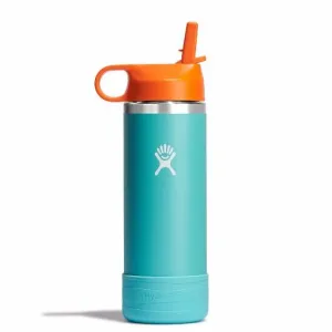 Kids Wide Mouth Straw Lid Bottle And Boot - 18 Oz Seaspray
