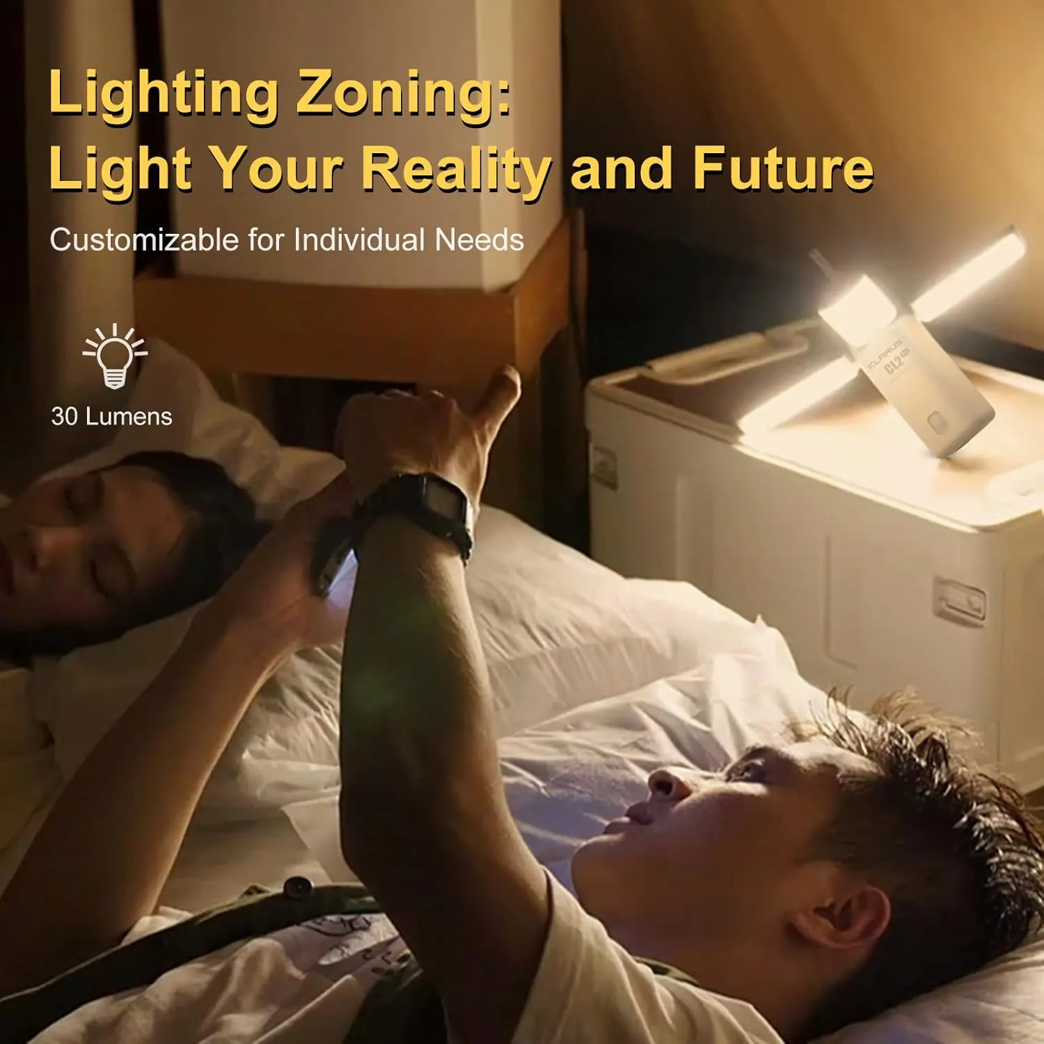 KLARUS CL2 Rechargeable Camping Lantern, 750LM 7 Light Modes Waterproof Foldable Tent Light with Power Supply for Emergency, Camping, Beach, Travel, Power Outages