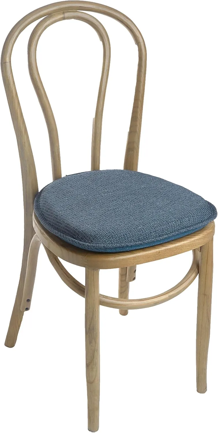 Klear Vu Gripper Non-Slip Mid Century Modern Shell Chair Cushion, Assembled in USA, Extra Thick Fill, Omega Upholstery Fabric, Set of 4 for Dining Room and Kitchen, 4 Count (Pack of 1), Blue