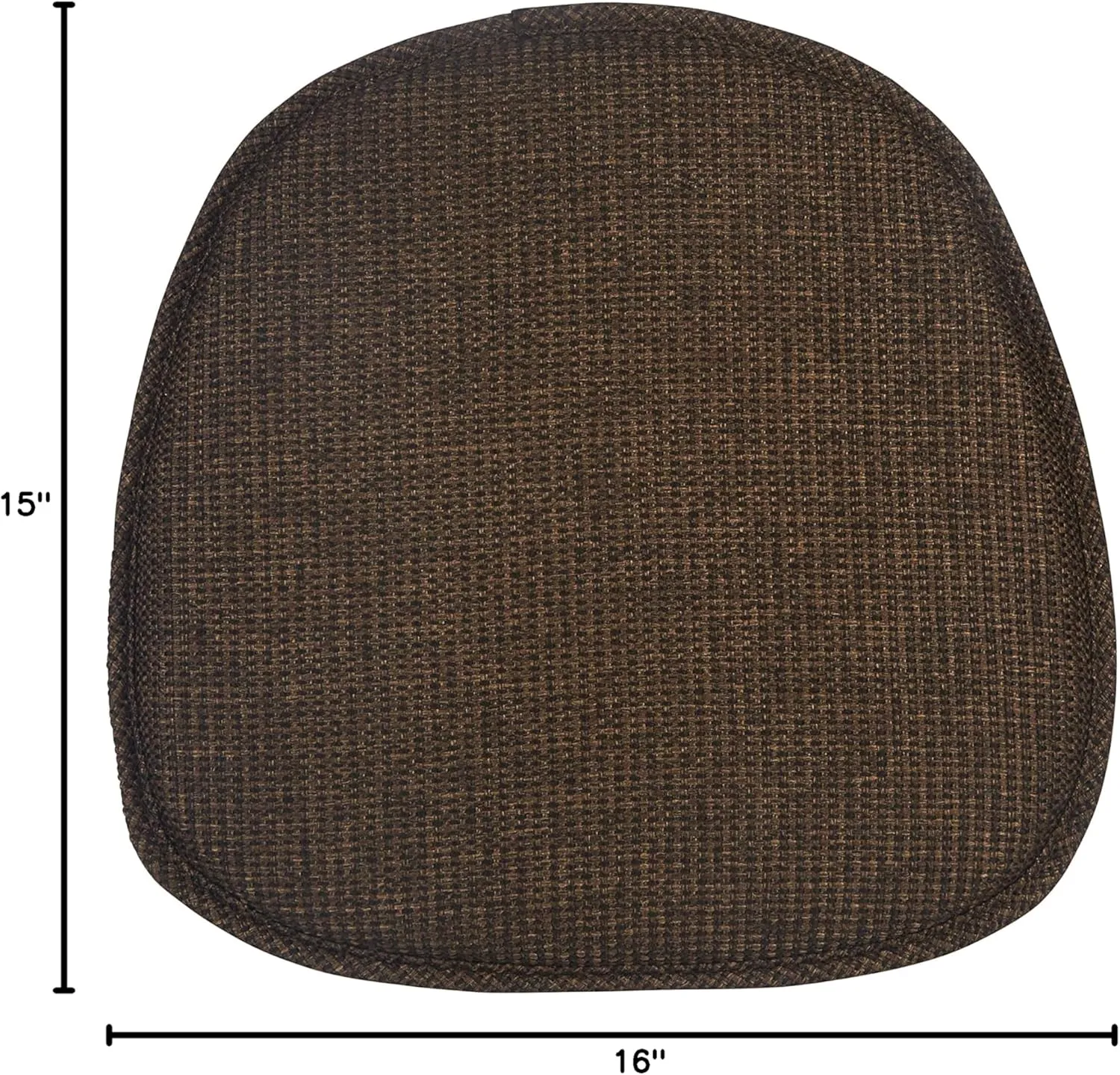 Klear Vu Gripper Non-Slip Mid Century Modern Shell Chair Cushion, Assembled in USA, Extra Thick Fill, Omega Upholstery Fabric, Set of 4 for Dining Room and Kitchen, 4 Count (Pack of 1), Brown