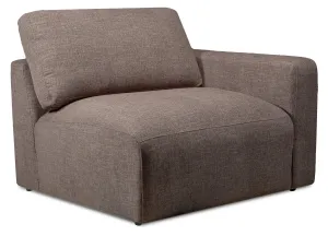 Kort & Co. Lotus Modular 42.5" Chenille Fabric Right-Facing Chair with Feather Down Cushions - Coffee Brown | Fauteuil modulaire de droite Lotus de Kort & Co. de 42,5 po en tissu de chenille avec coussins en duvet et plumes - brun café