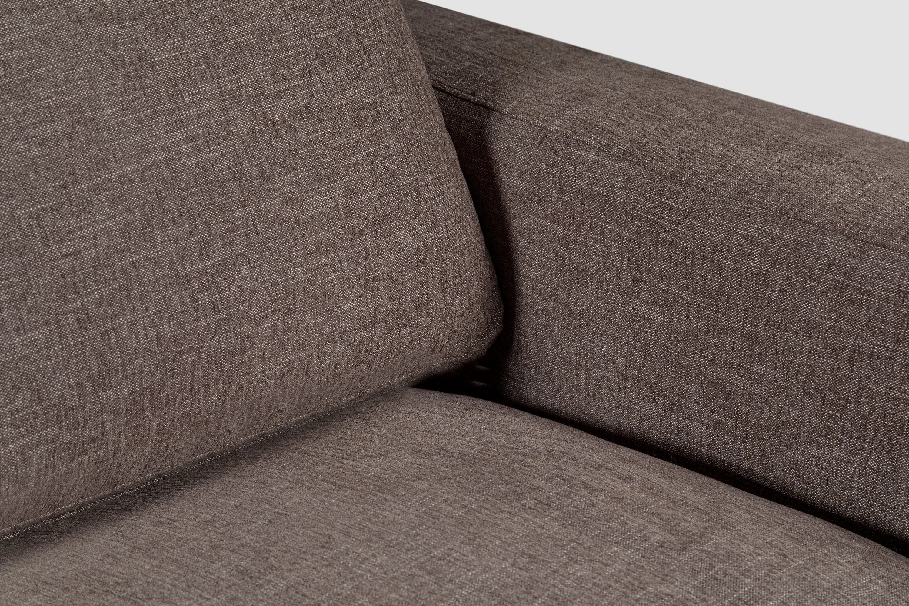 Kort & Co. Lotus Modular 42.5" Chenille Fabric Right-Facing Chair with Feather Down Cushions - Coffee Brown | Fauteuil modulaire de droite Lotus de Kort & Co. de 42,5 po en tissu de chenille avec coussins en duvet et plumes - brun café