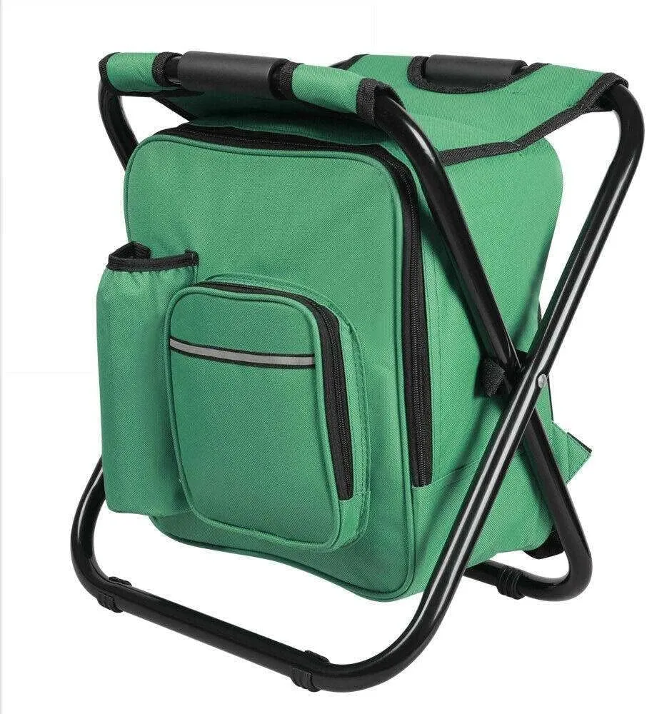 KPJQ Folding Camping Stool Insulated Cooler Bag Backpack Chair Beach Fishing Hiking Camping-chairs Patio furniture Outdoor furniture Camping accessories Patio chairs Camping gear Camping chair