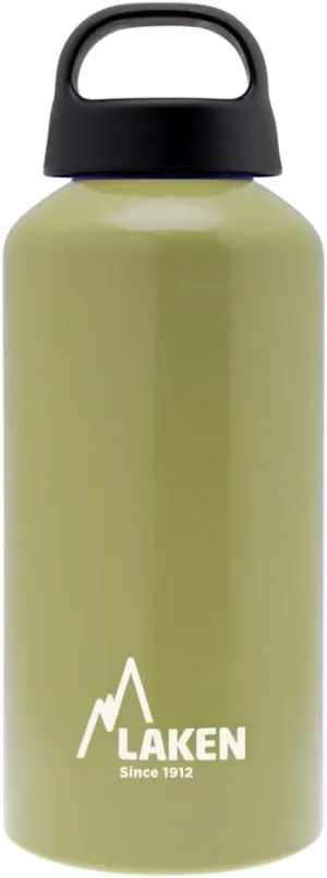 Laken Classic Aluminum Water Bottle, Wide Mouth with Screw Cap and Loop, BPA Free, Made in Spain, 20oz, Khaki