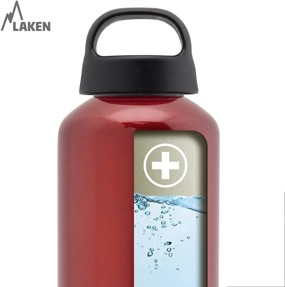 Laken Classic Aluminum Water Bottle, Wide Mouth with Screw Cap and Loop, BPA Free, Made in Spain, 20oz, Khaki