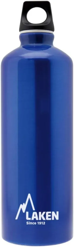 Laken Futura Aluminum Water Bottle - Narrow Mouth, Screw Cap with Loop - Leak-Proof, BPA Free, Made in Spain - 25oz, Blue