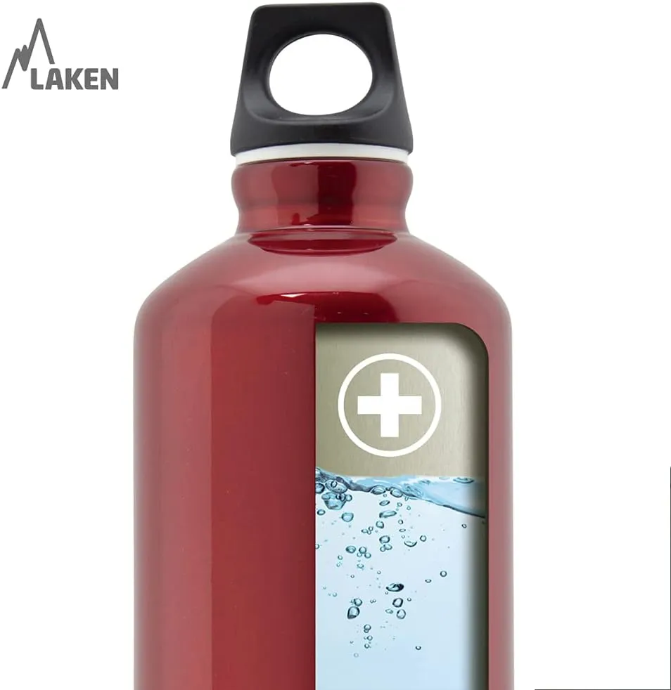 Laken Futura Aluminum Water Bottle - Narrow Mouth, Screw Cap with Loop - Leak-Proof, BPA Free, Made in Spain - 25oz, Blue
