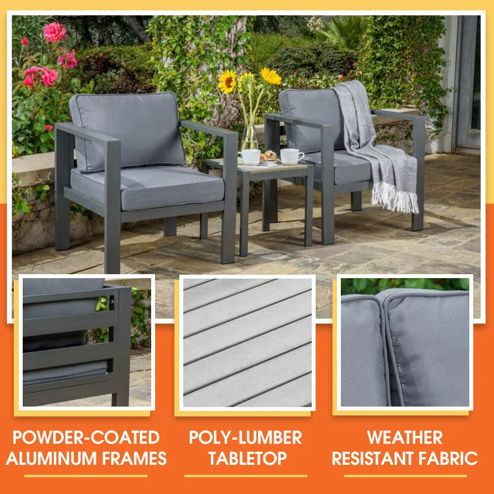 Lakeview 3pc Space Saver Outdoor Seating Set