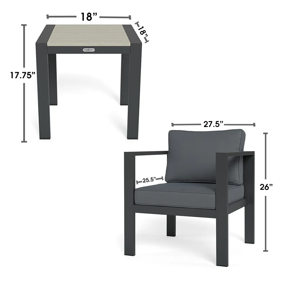 Lakeview 3pc Space Saver Outdoor Seating Set