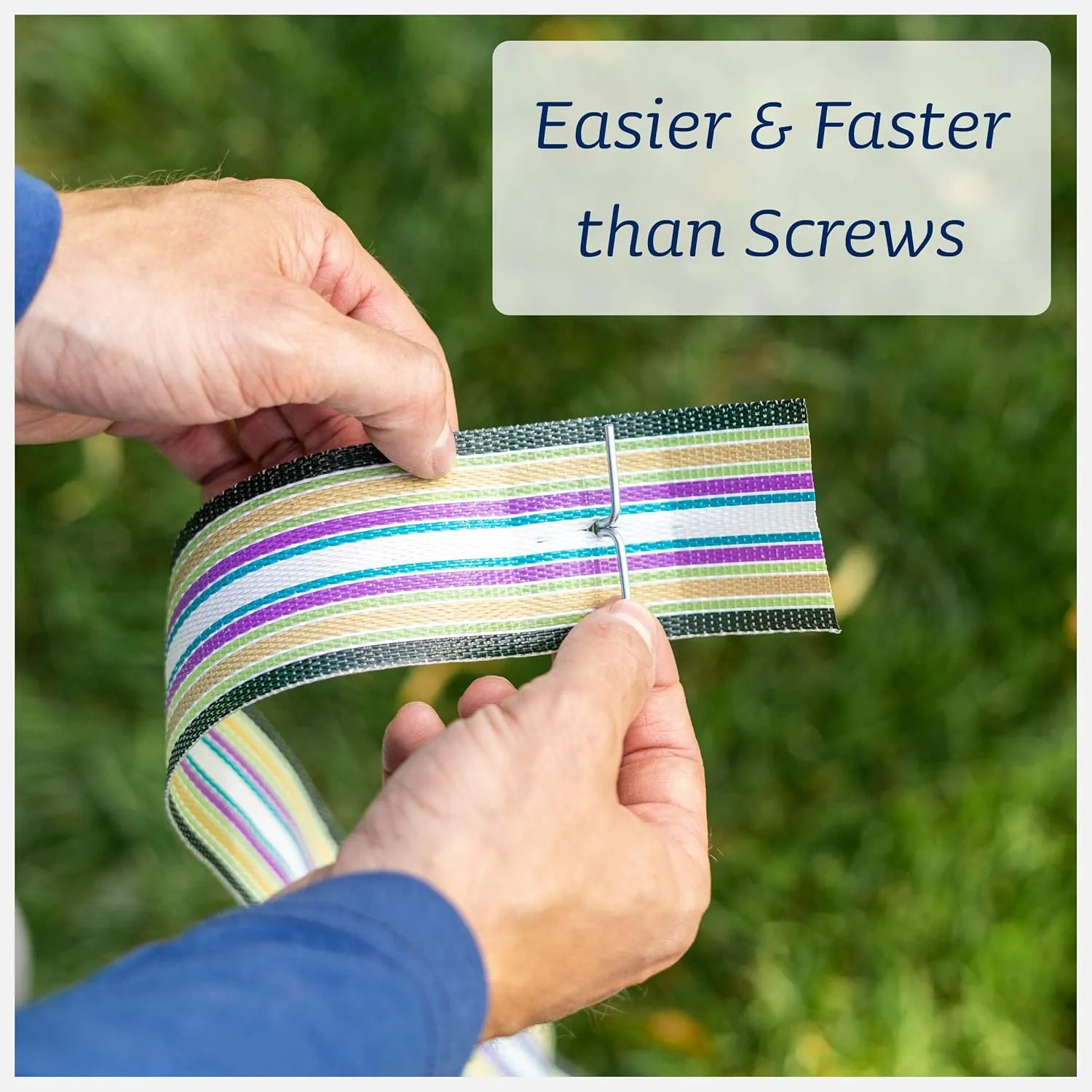 Lawn Chair USA Chair Replacement Lawn Chair Webbing - Webbing for Lawn Chairs. UV-Resistant Straps Made with Durable Polypropylene. Chair Webbing Kit (2 1/4" x 150', Sea Island White)