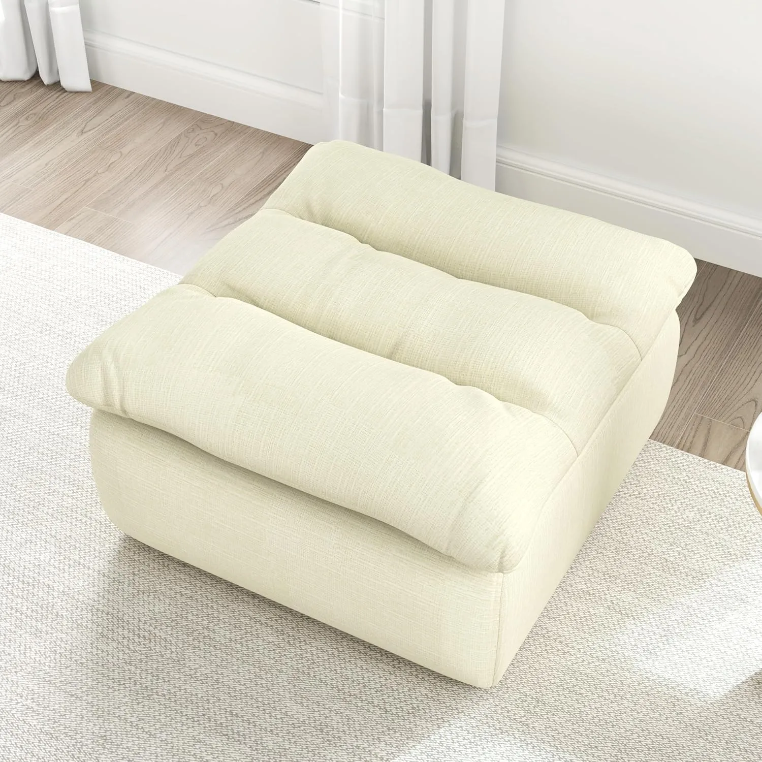 Lazy Floor Sofa,Modern armless and Backless Sofa Chair,Comfy Accent Bean Bag Couch,Suitable for Living Room Bedroom Office Beige