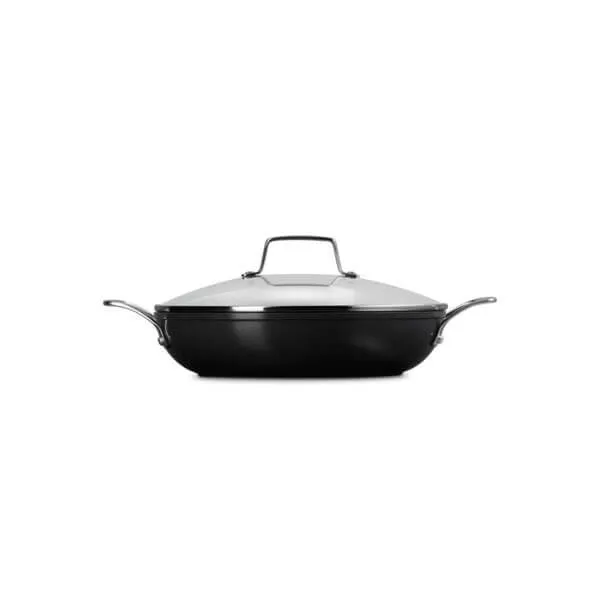 Le Creuset Ceramic Non-Stick Shallow Braiser with Glass Lid