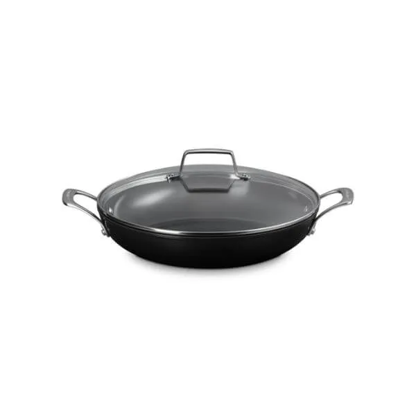 Le Creuset Ceramic Non-Stick Shallow Braiser with Glass Lid