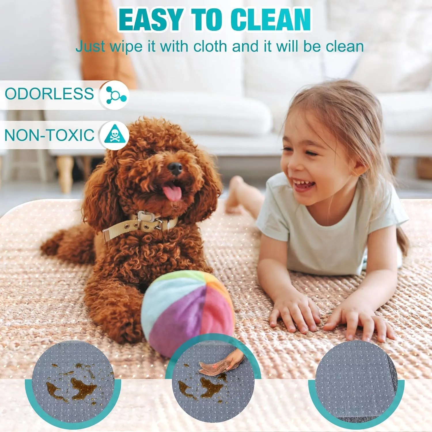 LeapYouth Office Chair Mat for Carpets, Clear Desk Floor Mat for Low, Flat and No Pile Carpeted Floors, Thick and Sturdy Carpet Protector for Desk Chair (48'' X 36'' Rectangle)