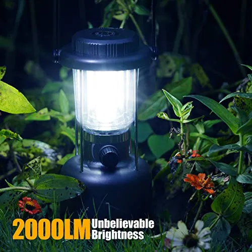 LED Camping Lantern - 2000LM Variable Power Retro Battery Powered