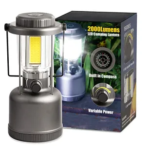 LED Camping Lantern - 2000LM Variable Power Retro Battery Powered