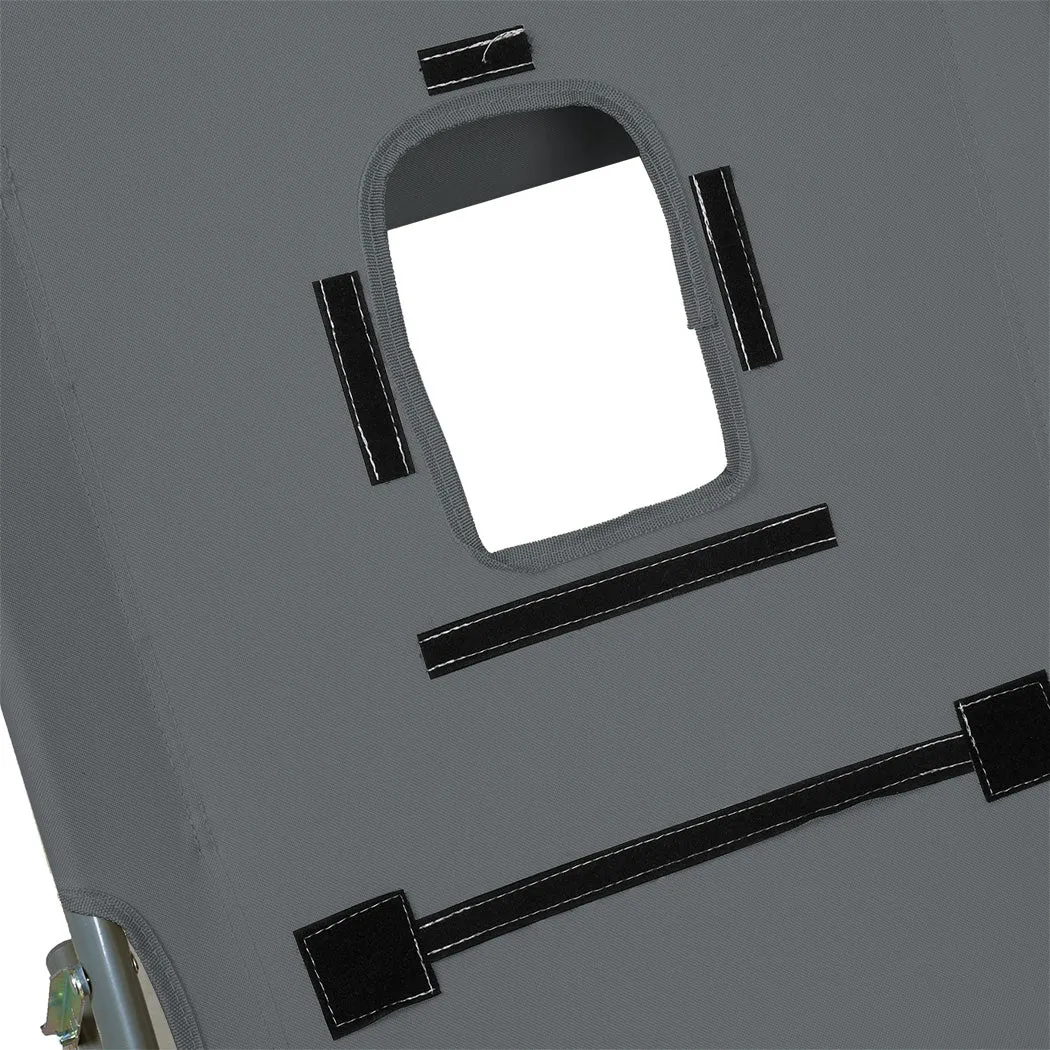 Levede Foldable Beach Lounge Chairs with Face Hole Grey-SA_Metro