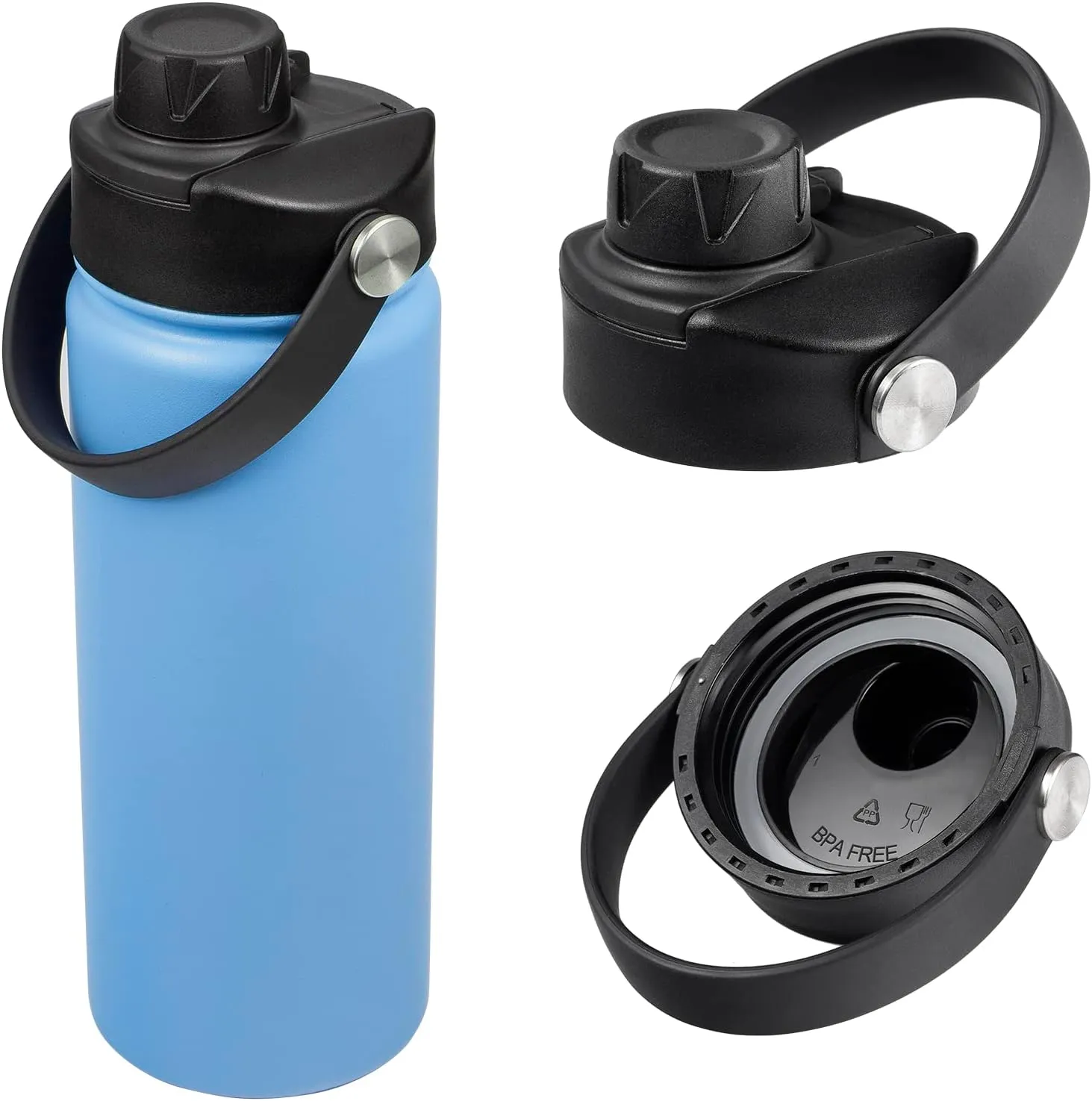 Lid for Hydro Flask 32 40 oz Wide Mouth, Replacement Lids Compatible with Hydro Flask Wide Mouth Water Bottle, Top Spout Lid with Handle, Wide Mouth Lid Chug Cap Accessories