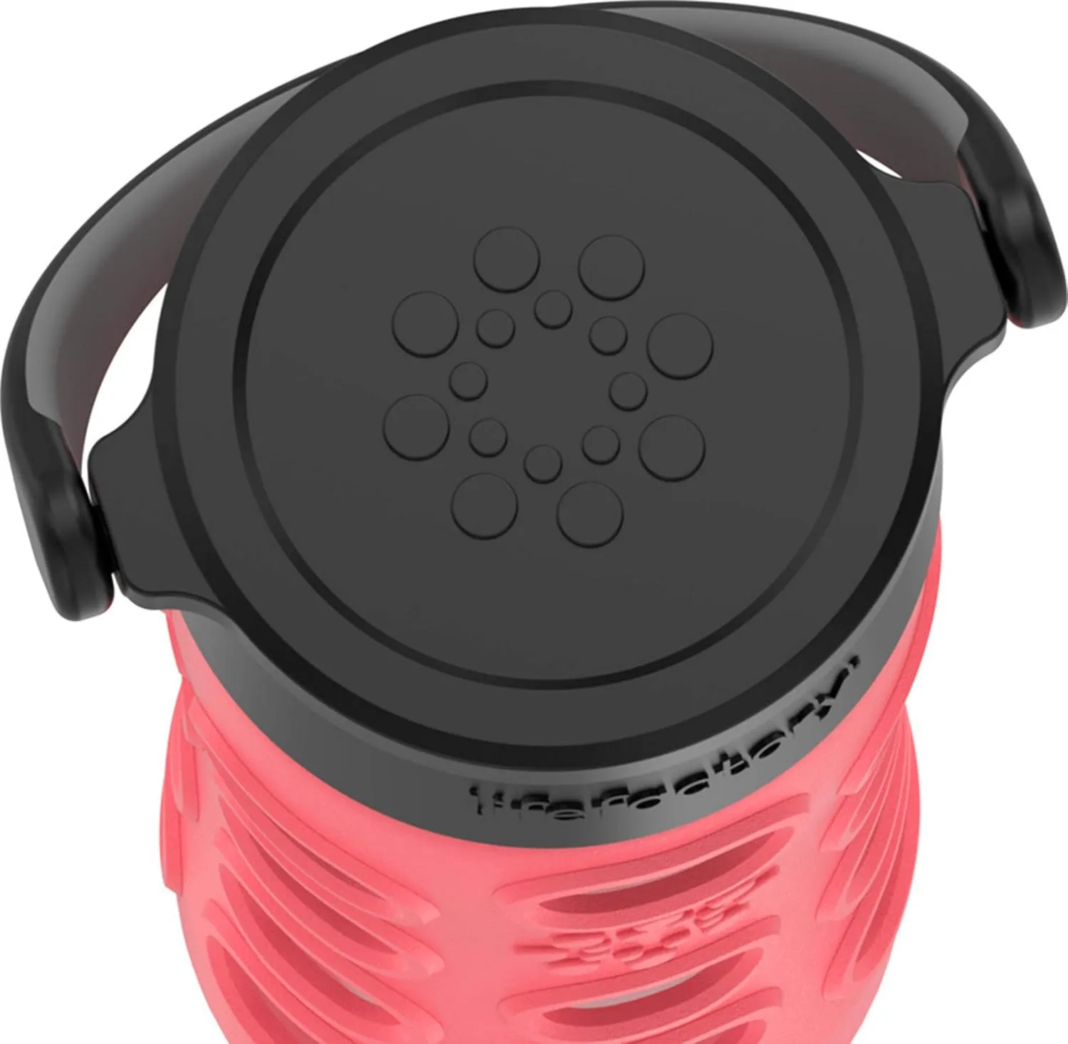 Lifefactory 12-Ounce BPA-Free Glass Water Bottle with Classic Cap and Protective Silicone Sleeve, Coral