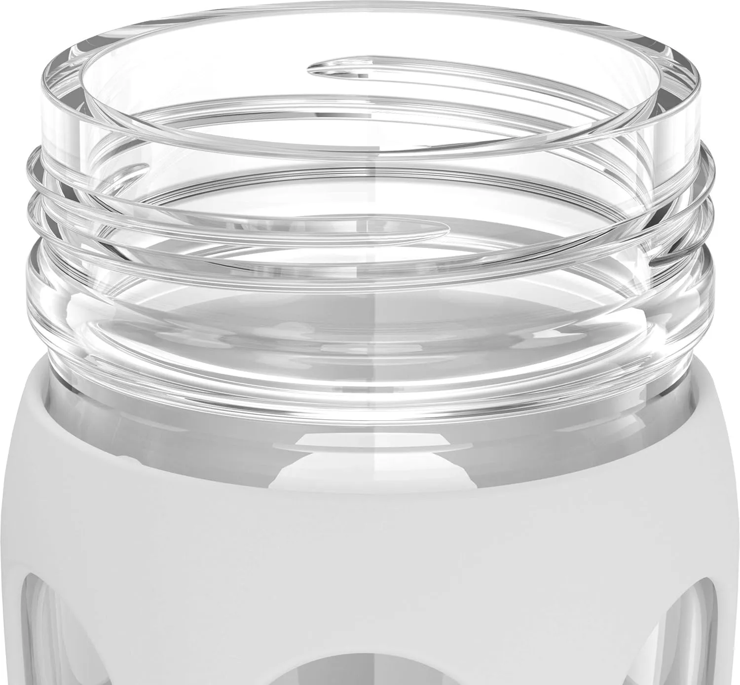 Lifefactory 16-Ounce BPA-Free Glass Water Bottle with Classic Cap and Protective Silicone Sleeve, Optic White