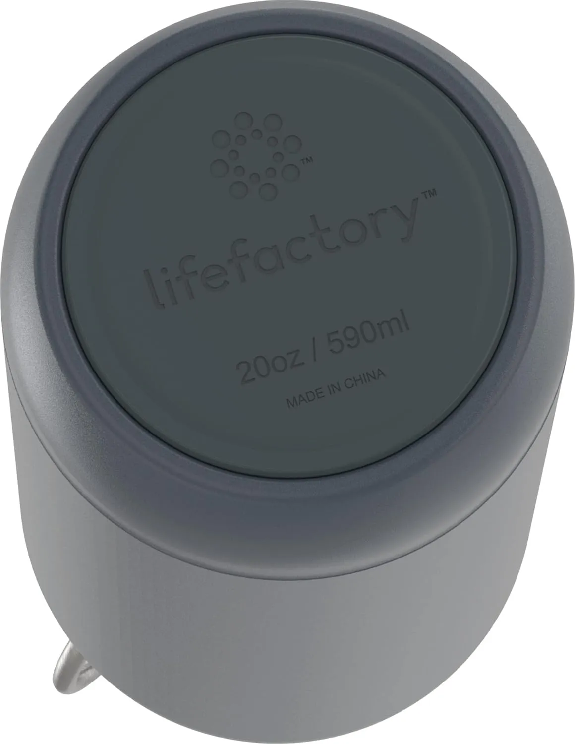LIfeFactory Stainless Steel Vacuum-Insulated Sport Bottle, 20 Ounce, Carbon