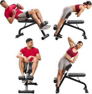 Lifepro Roman Chair Hyperextension Bench - Adjustable Back Extension Machine for Glutes, Hamstrings, and Lower Back - Foldable Multipurpose Exercise Equipment for Home Gym