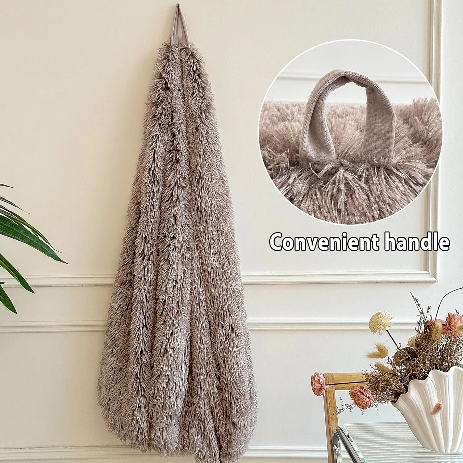 LIFEREVO Faux Fur Stuffed Animal Storage Bean Bag Chair Cover (No Filler), Washable Fluffy Large Bean Bag Cover for Adults Girls, Furry Beanbag Cover for Textile Plush Toys Memory Foam (Ombre Khaki)