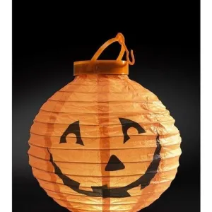 Light Up Led Paper Pumpkin Lantern Adult Orange
