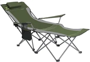 Lightweight Camping Folding Chair, Reclining Deck Chair, with Adjustable Backrest, Beach, Camping, Garden, Folds for Easy Storage 175 x 58 x 70 cm