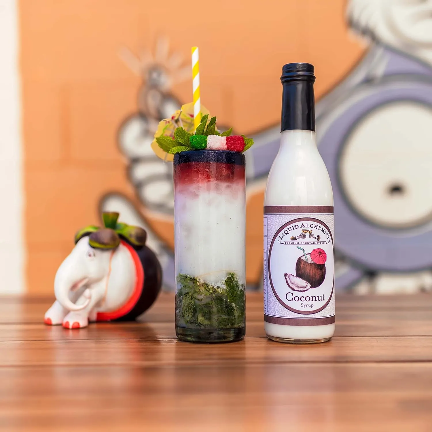 Liquid Alchemist Coconut Syrup for Drinks - Real Ingredients Make our Cream of Coconut Syrup a Perfect Pina Colada Drink Mix - Tropical Flavoring for Drinks - Vegan & Non-GMO (12 oz)