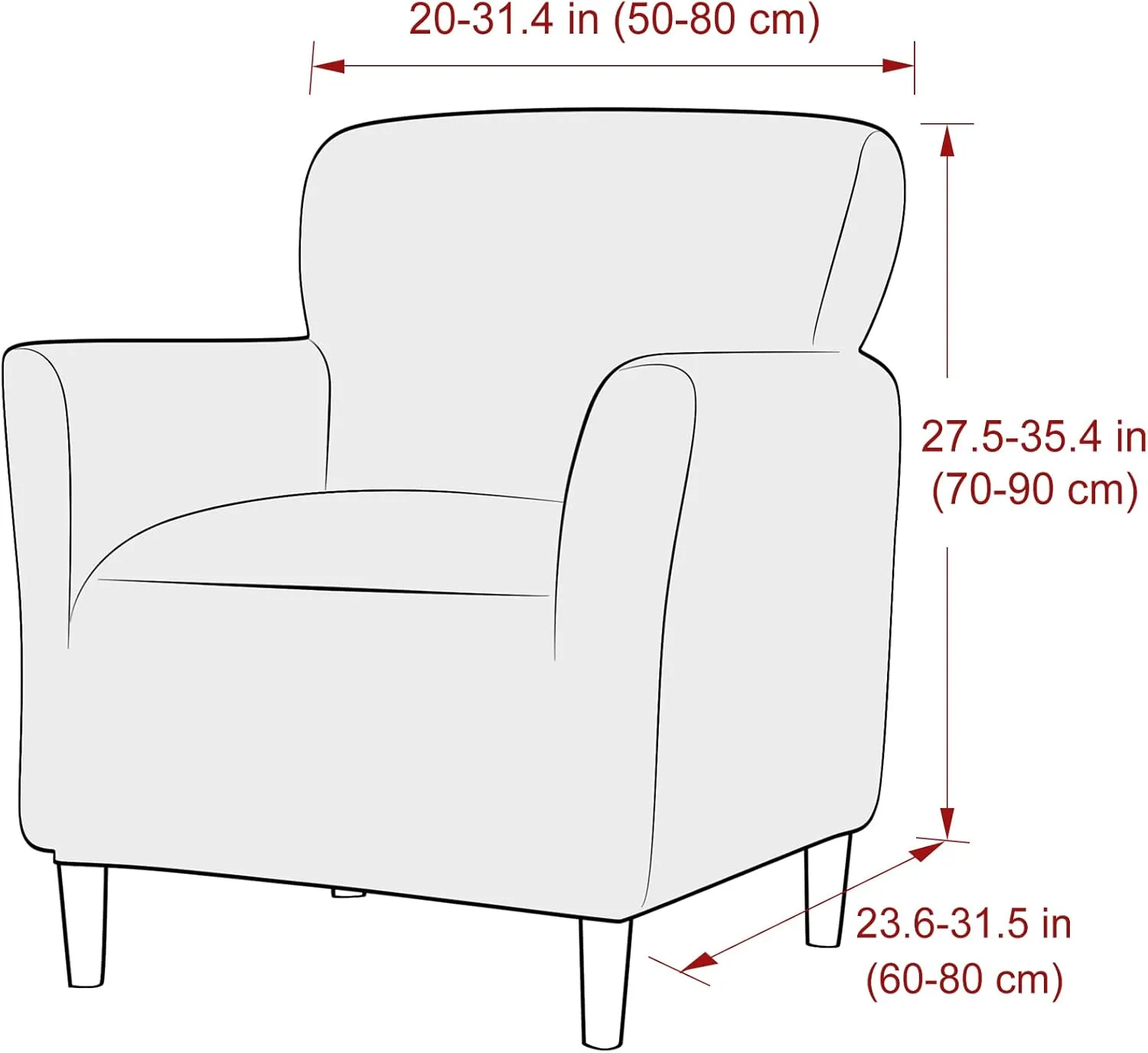 LiveGo Stretch Mid Century Modern Armchair Slipcover 1-Piece Jacquard Accent Chair Covers with Arms Soft Waterproof Chair Slipcovers for Living Room Furniture Protector Office Reception Reading