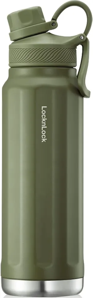 LocknLock Trek Bottle Stainless Steel Double Wall Insulated, 32 oz, Olive Green