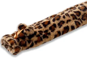 Long Hot Water Bottle| Luxurious Faux Fur Cover| 2L Capacity| Thermal Rubber Bottle with Cover|Cosy & Warm| Back & Period Pain Relief, Stress Relief| BS 1970:2012 Compliant|(Leopard Print)