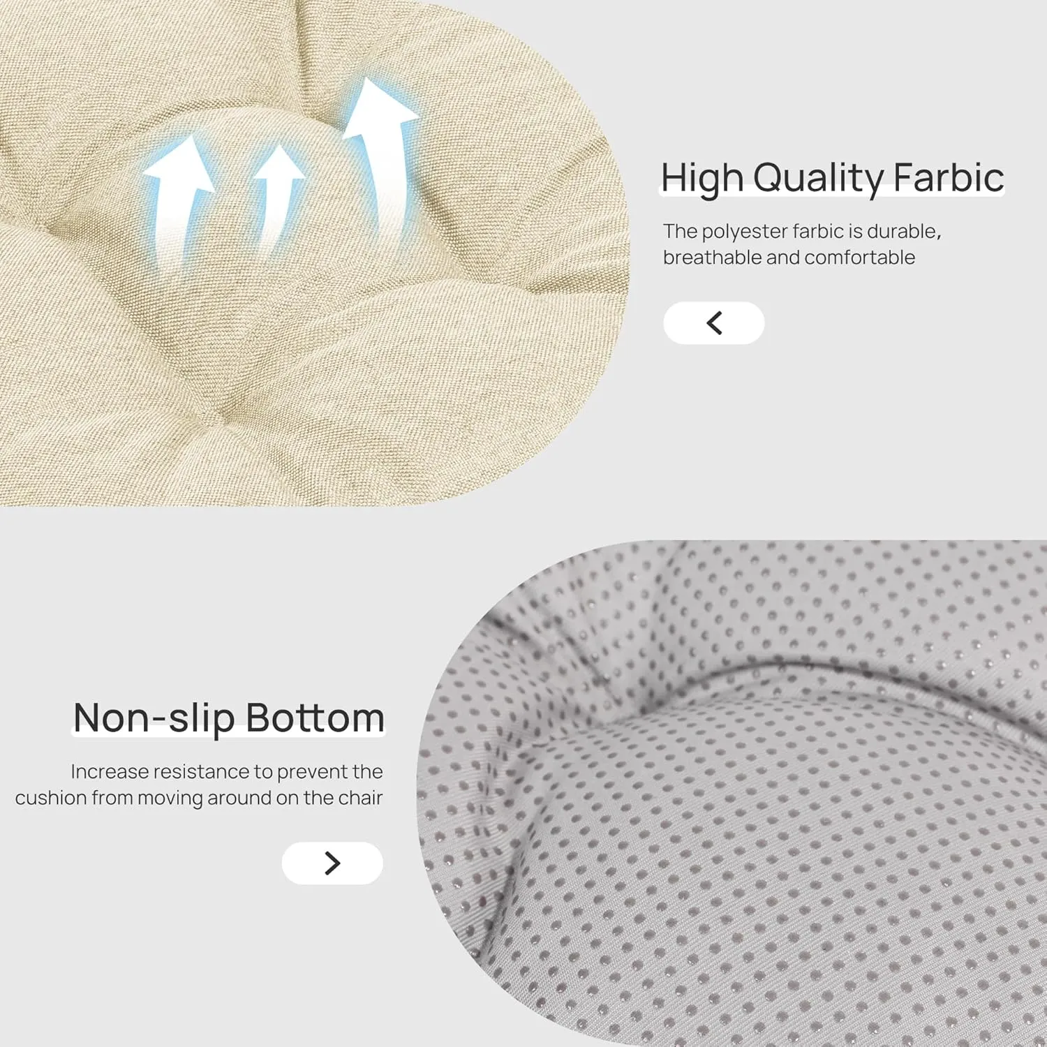 Love's cabin Memory Foam Chair Cushions Set of 4, Outdoor/Indoor Chair Pads for Dining Chairs 4 Pack, Seat Cushions for Kitchen, Dining Room, Office, Patio Chairs, 15.5"x15.5"x3.5" Beige