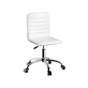 Low-Back Conference Office Chair PU Leather - White