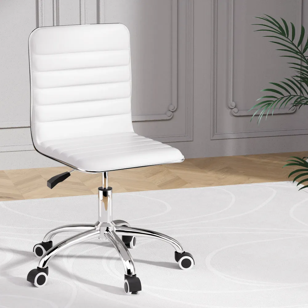 Low-Back Conference Office Chair PU Leather - White