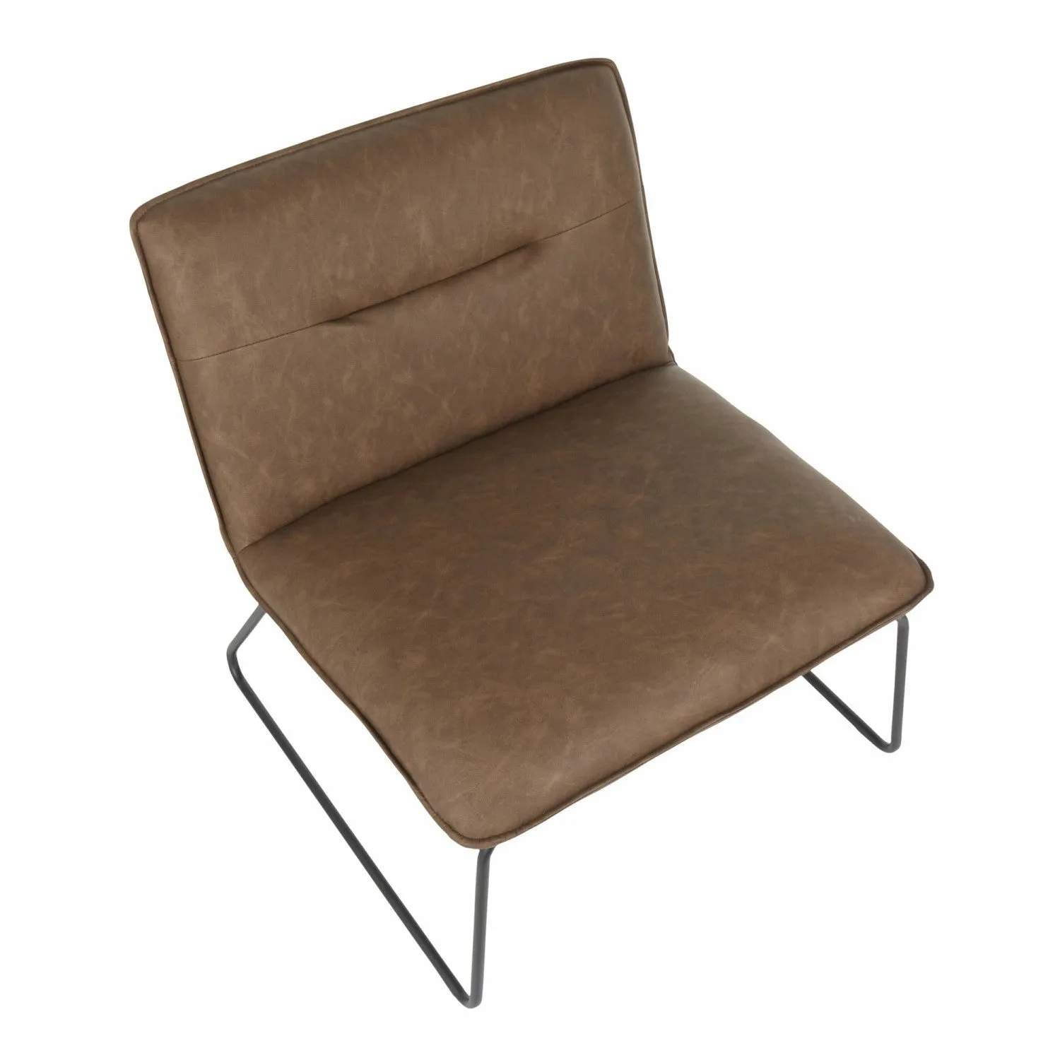 LumiSource Casper Faux Leather Industrial Accent Chair - Espresso|Chaise d’appoint industrielle Casper en similicuir - espresso
