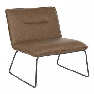 LumiSource Casper Faux Leather Industrial Accent Chair - Espresso|Chaise d’appoint industrielle Casper en similicuir - espresso
