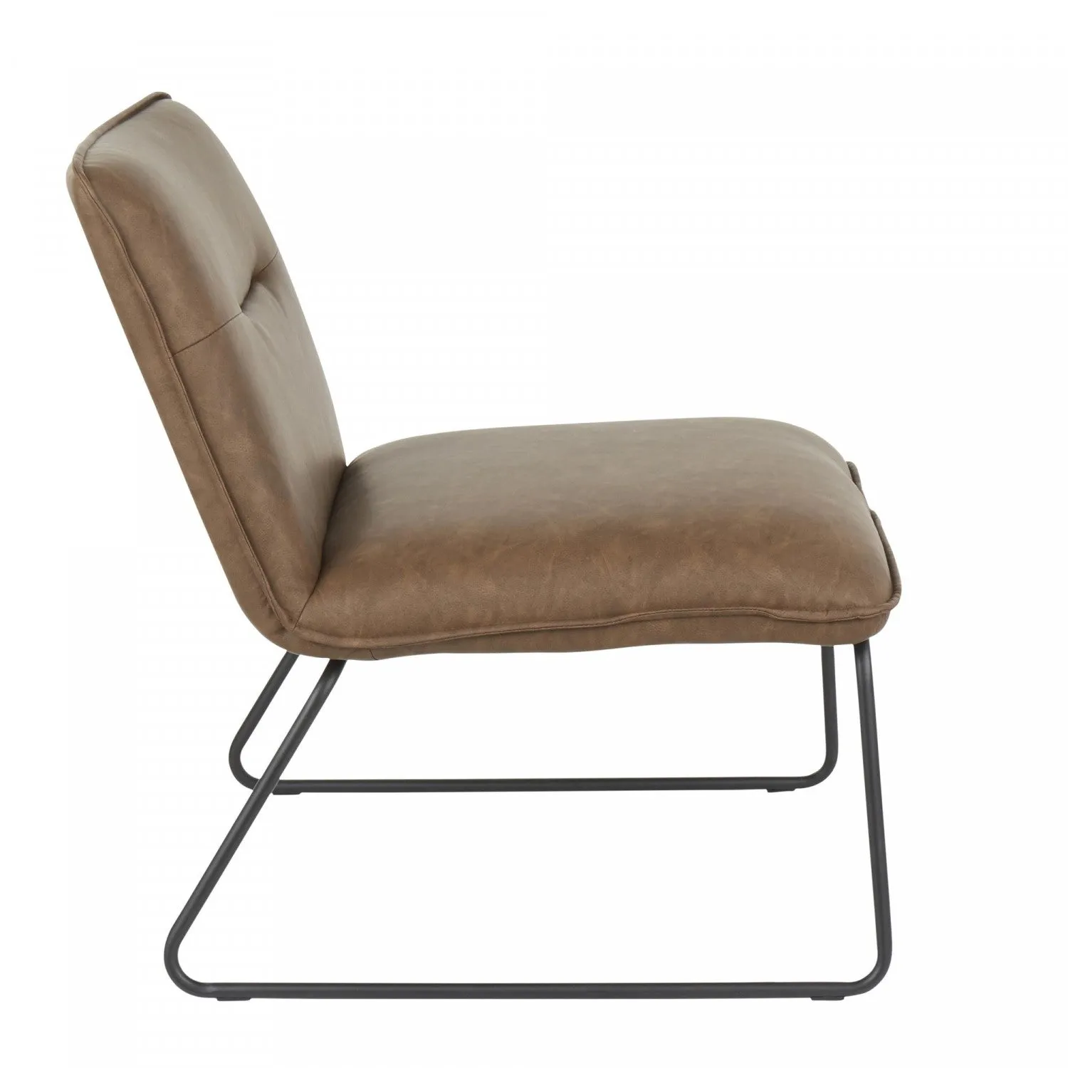 LumiSource Casper Faux Leather Industrial Accent Chair - Espresso|Chaise d’appoint industrielle Casper en similicuir - espresso