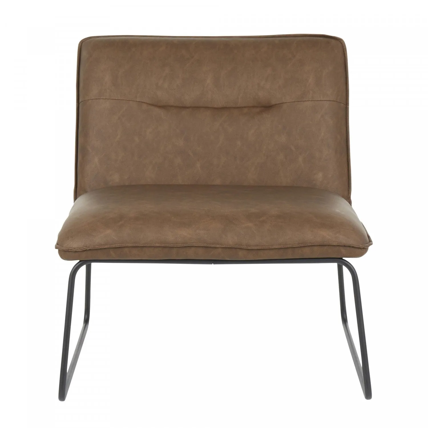 LumiSource Casper Faux Leather Industrial Accent Chair - Espresso|Chaise d’appoint industrielle Casper en similicuir - espresso