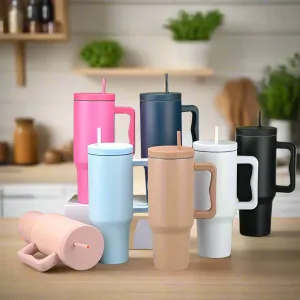 Luxora Trendy Stainless Steel Insulated Water Bottle with Straw and Handle