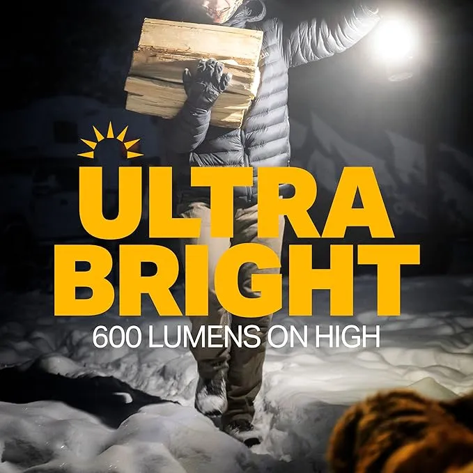 LUXPRO LP1520 Rechargeable LED Multi-Mode 600 Lumen Spotlight Lantern, USB Cable, with Power Station