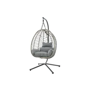 Mackenzie Outdoor Furniture Relaxing Lounge Egg Patio Chair - Grey/ Grey
