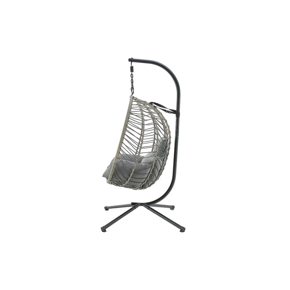 Mackenzie Outdoor Furniture Relaxing Lounge Egg Patio Chair - Grey/ Grey