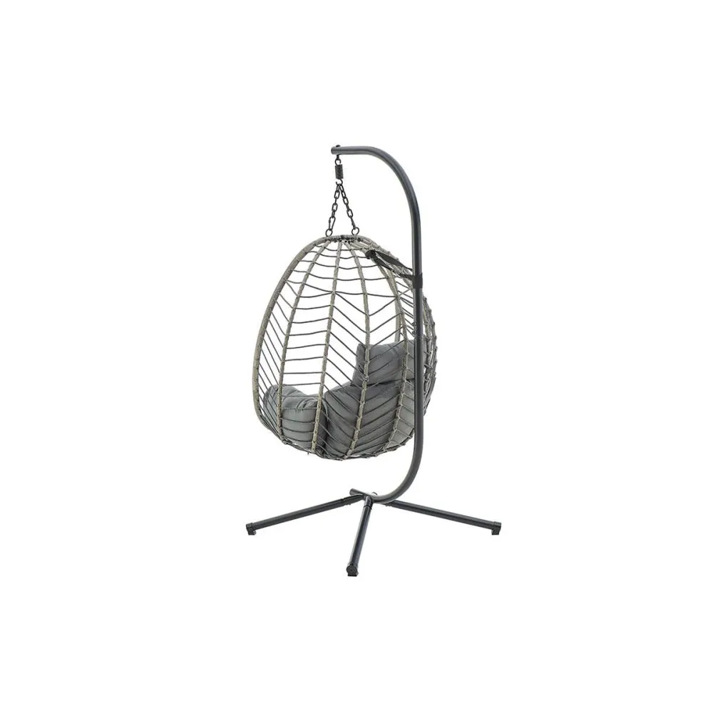 Mackenzie Outdoor Furniture Relaxing Lounge Egg Patio Chair - Grey/ Grey