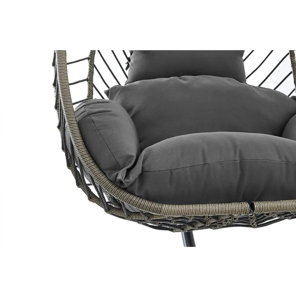 Mackenzie Outdoor Furniture Relaxing Lounge Egg Patio Chair - Grey/ Grey