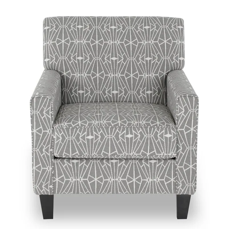 Made in Canada Cindy Crawford Home Kylie 30" Linen-Look Fabric Accent Chair - Charcoal Emblem | Fauteuil d’appoint Kylie de Cindy Crawford Home de 30 po fabriqué au Canada en tissu d’apparence lin - emblème anthracite