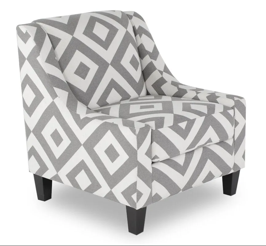 Made in Canada Cindy Crawford Home Kylie 32" Linen-Look Fabric Accent Chair - Charcoal Square | Fauteuil d’appoint Kylie de Cindy Crawford Home de 32 po fabriqué au Canada en tissu d’apparence lin - carré anthracite