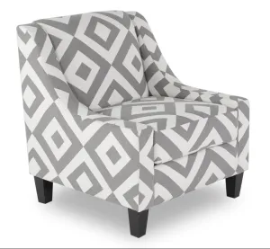 Made in Canada Cindy Crawford Home Kylie 32" Linen-Look Fabric Accent Chair - Charcoal Square | Fauteuil d’appoint Kylie de Cindy Crawford Home de 32 po fabriqué au Canada en tissu d’apparence lin - carré anthracite