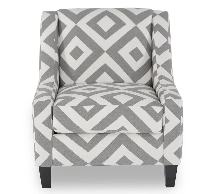 Made in Canada Cindy Crawford Home Kylie 32" Linen-Look Fabric Accent Chair - Charcoal Square | Fauteuil d’appoint Kylie de Cindy Crawford Home de 32 po fabriqué au Canada en tissu d’apparence lin - carré anthracite